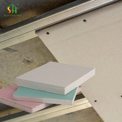 Strati del pannello di carta e gesso di colore verde 9mm, bordo di gesso di Sheetrock per l'edificio per uffici